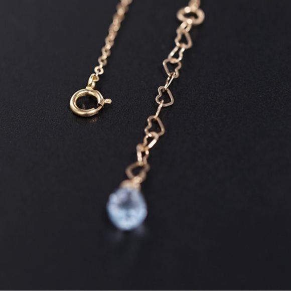 Handmade Natural Topaz Droplet Dainty Necklace - Picture 9 of 10